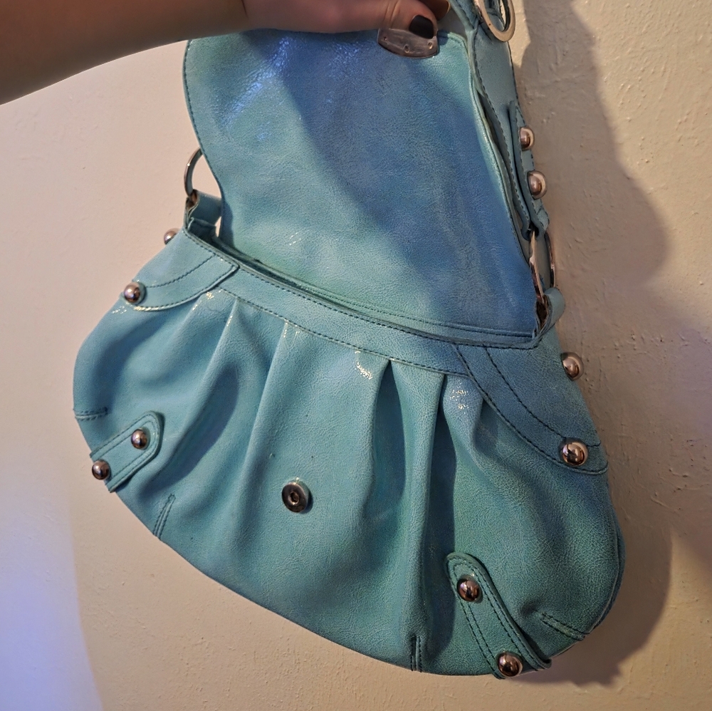 Grunge Teal Shoulder Bag - Picture 2 of 4